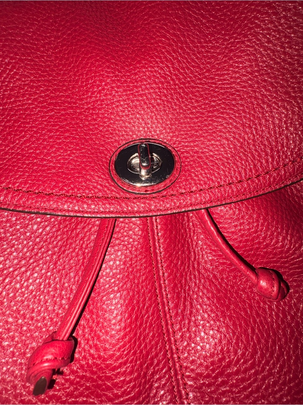 Coach Pebbled Leather Drawstring Backpack in Raspberry - Picture 11 of 13